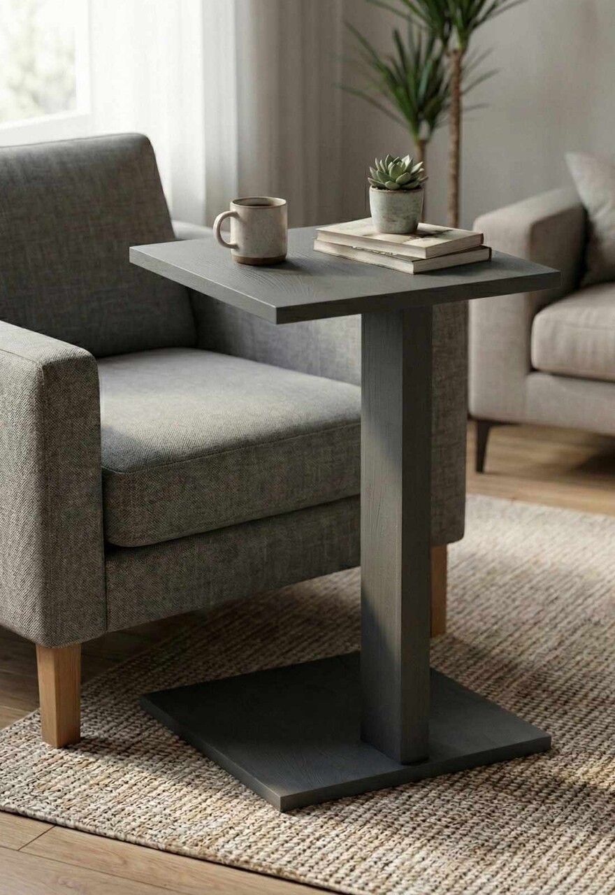 Masuta, Hanah Home, Artmtkcsdtble, 35x56x35 cm, Gri - imagine 6